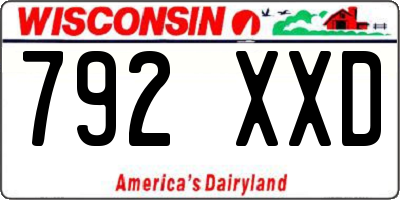 WI license plate 792XXD