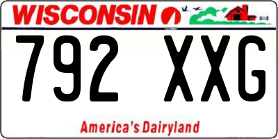 WI license plate 792XXG