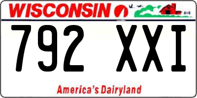 WI license plate 792XXI