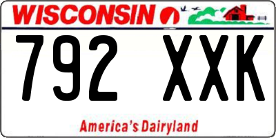 WI license plate 792XXK