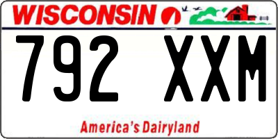 WI license plate 792XXM