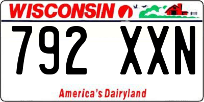 WI license plate 792XXN
