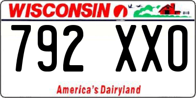 WI license plate 792XXO