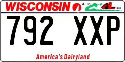 WI license plate 792XXP