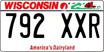 WI license plate 792XXR