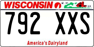 WI license plate 792XXS