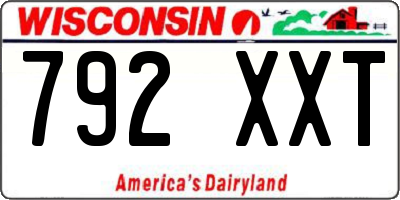 WI license plate 792XXT