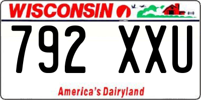 WI license plate 792XXU