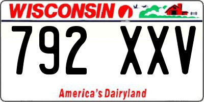 WI license plate 792XXV