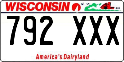 WI license plate 792XXX