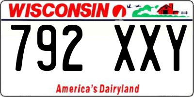 WI license plate 792XXY