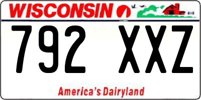 WI license plate 792XXZ