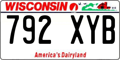 WI license plate 792XYB