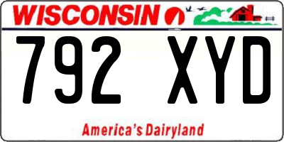 WI license plate 792XYD
