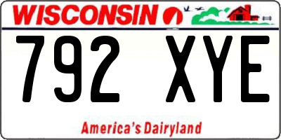 WI license plate 792XYE