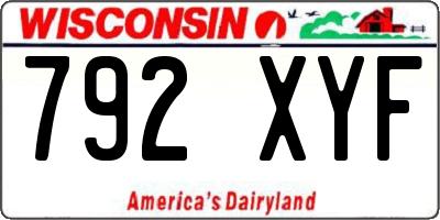 WI license plate 792XYF