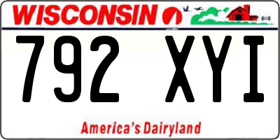 WI license plate 792XYI