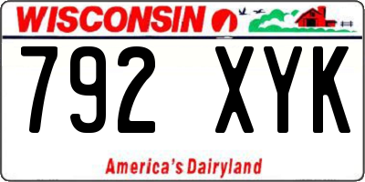 WI license plate 792XYK