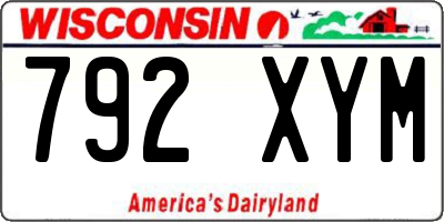 WI license plate 792XYM