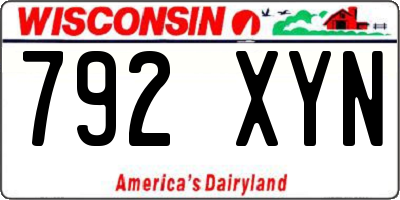 WI license plate 792XYN