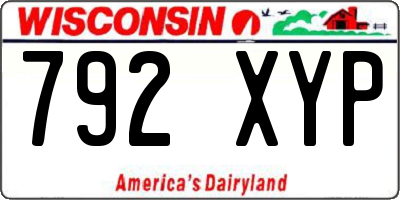 WI license plate 792XYP