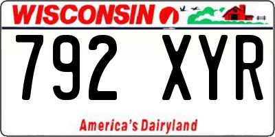 WI license plate 792XYR