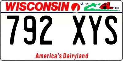 WI license plate 792XYS