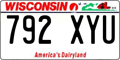 WI license plate 792XYU