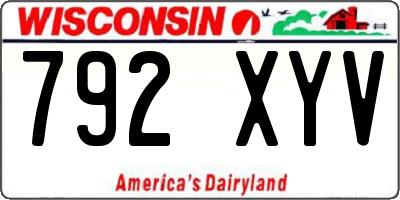 WI license plate 792XYV