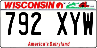 WI license plate 792XYW