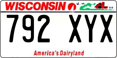 WI license plate 792XYX