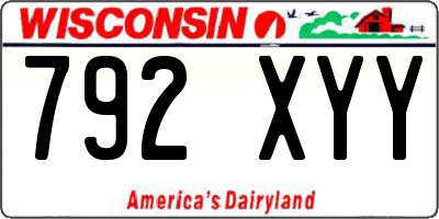 WI license plate 792XYY