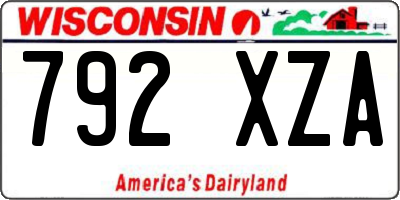 WI license plate 792XZA