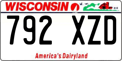 WI license plate 792XZD