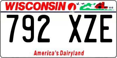 WI license plate 792XZE