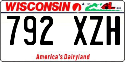 WI license plate 792XZH