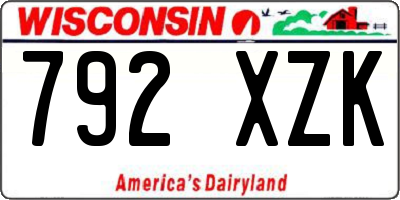 WI license plate 792XZK