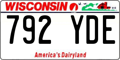 WI license plate 792YDE