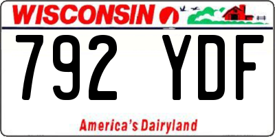 WI license plate 792YDF