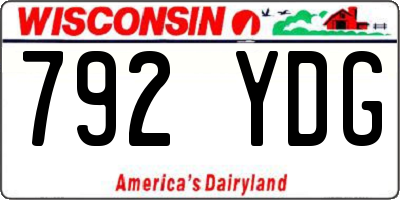 WI license plate 792YDG