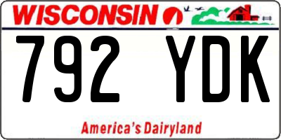 WI license plate 792YDK