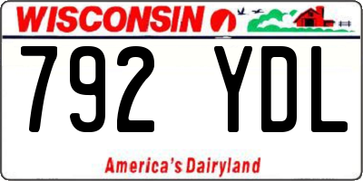 WI license plate 792YDL