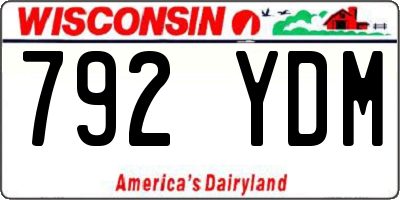 WI license plate 792YDM