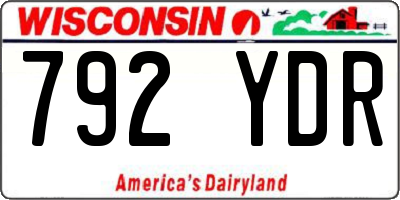 WI license plate 792YDR
