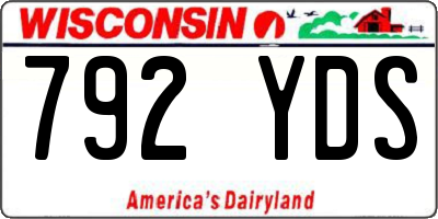 WI license plate 792YDS