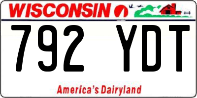 WI license plate 792YDT
