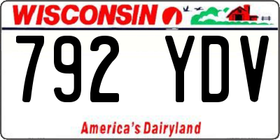 WI license plate 792YDV