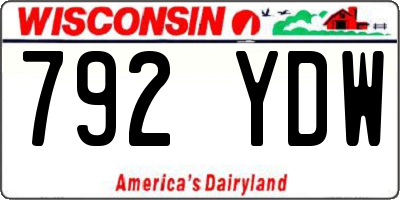 WI license plate 792YDW