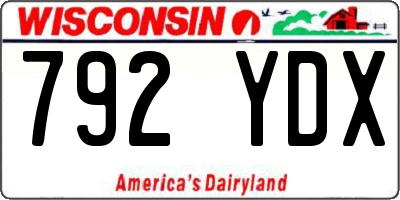 WI license plate 792YDX