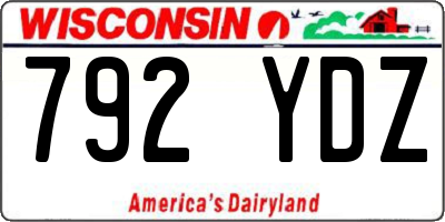 WI license plate 792YDZ
